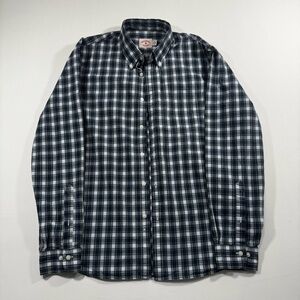 Brooks Brothers Plaid Shirt Men’s L Navy Green Cotton Classic Fit Button Down